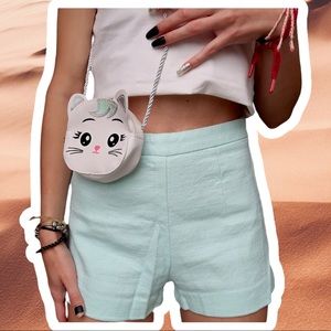 Teal high waisted shorts